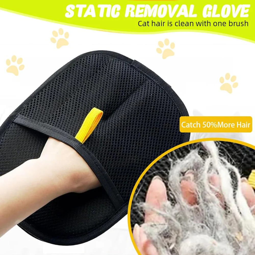 PetWeiler™ Pet Hair Removal Gloves, Static-Enhanced Reusable Grooming Mitt Cleaning Glove - Image 3