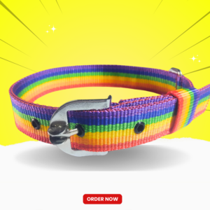 PetWeiler Rainbow Dog Collar – Adjustable Nylon Pet Collar for Dogs & Puppies | Strong Metal Buckle, Soft & Durable Everyday Collar